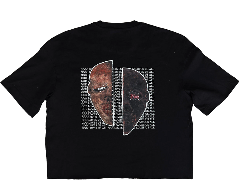 SPLIT FACE HIGH REZ TEE [BLACK]